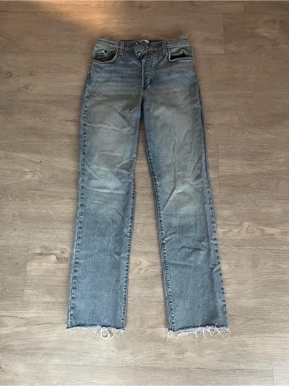 Favorite Daughter light wash straight leg jeans